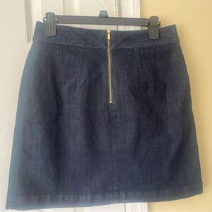 LOFT jean skirt with zip up back - gold hardware